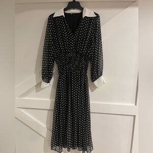 Zara polka dot collared dress XL